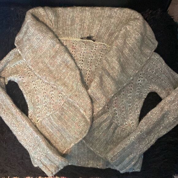 Y2K Vintage Bebe Womens Mint Green Gold Pearlescent Bolero - Picture 6 of 7